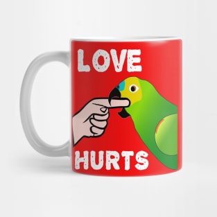 Love Hurts Blue Front Amazon Parrot Biting  (Ver.1) Mug